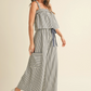 Blue & White Cami Top & Cropped Pant Set