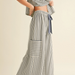 Blue & White Cami Top & Cropped Pant Set
