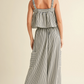 Blue & White Cami Top & Cropped Pant Set
