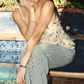 Green & White Stripe Tie Pant