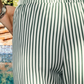 Green & White Stripe Tie Pant