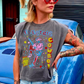 Electric Cowboy Midriff Boxy Muscle Crop Top