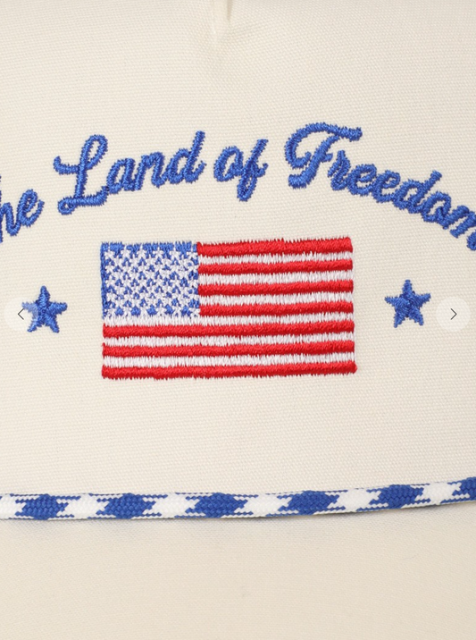 The Land Of Freedom Flag Embroidered Trucker Hat