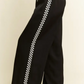 Solid Satin Sweatpants with Side Checkerboard Tape