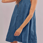 Denim Round Neck Sleeveless Mini Dress