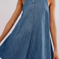 Denim Round Neck Sleeveless Mini Dress