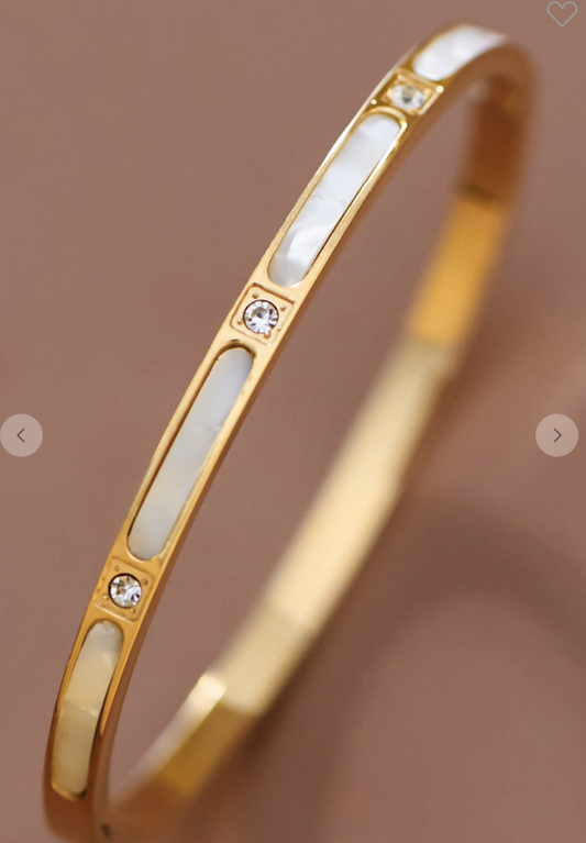 Golden Pearl Diamond Bangle