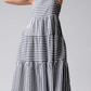 Striped Tiered Maxi Dress