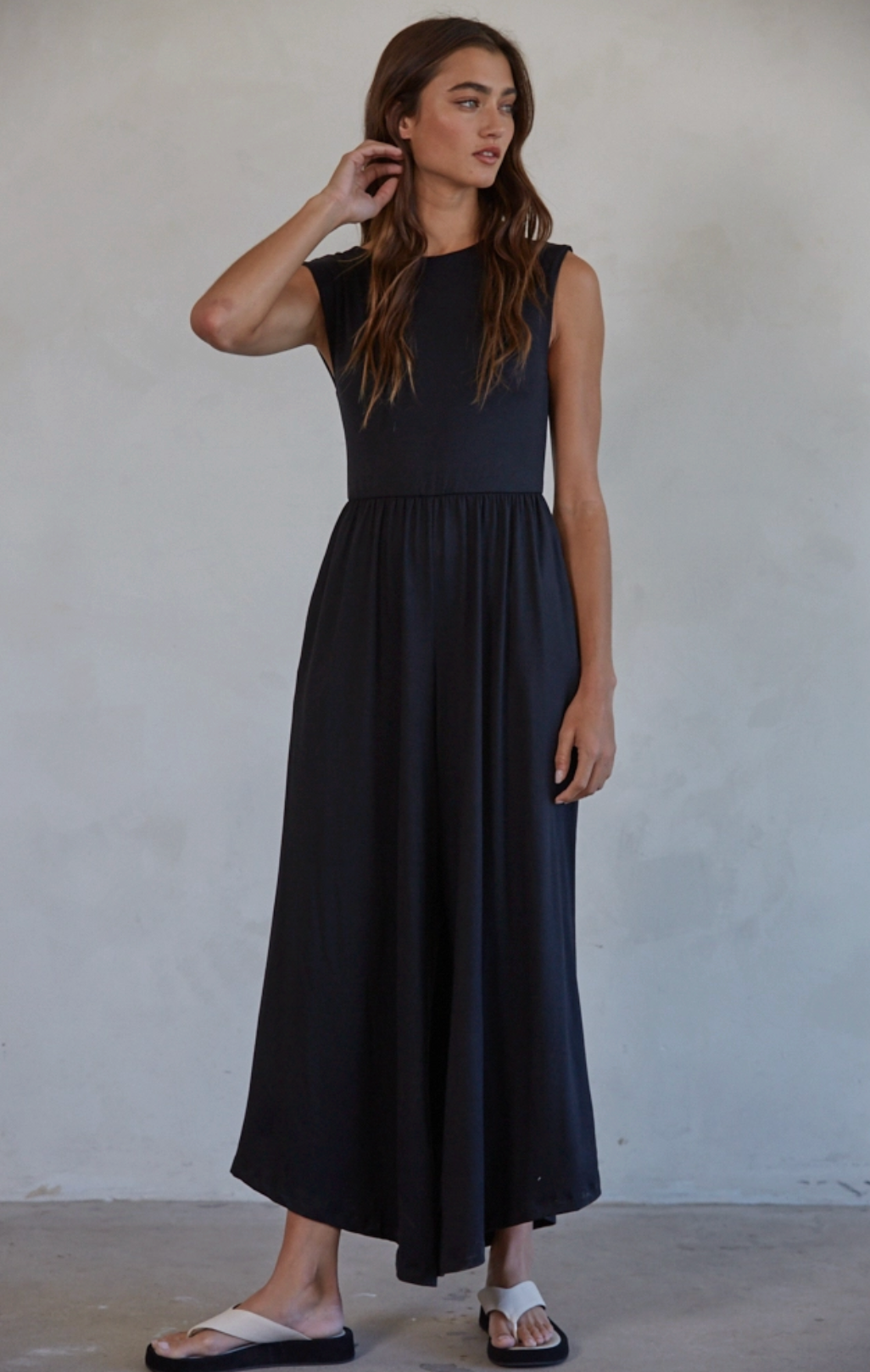 Sleeveless Open Back Wide Leg Jumpsuit