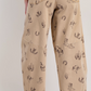 Western Printed Washed Twill Barrel Pants,