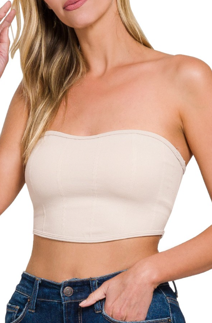SEAMLESS TUBE TOP WITH BRA PAD