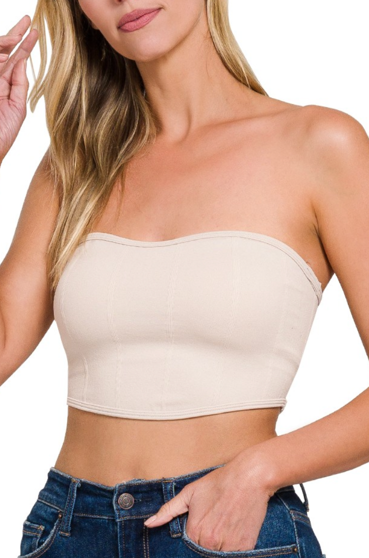 SEAMLESS TUBE TOP WITH BRA PAD