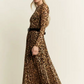 Animal Print Mesh Mock