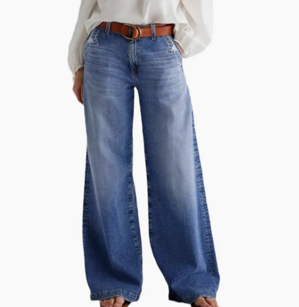 Vintage Washed Straight Leg Simple Jeans