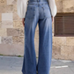 Vintage Washed Straight Leg Simple Jeans