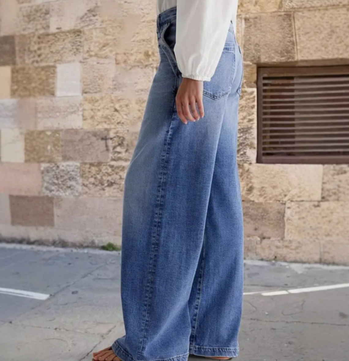 Vintage Washed Straight Leg Simple Jeans