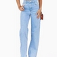 High Waist Denim Pant Straight Leg Jeans