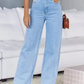 High Waist Denim Pant Straight Leg Jeans