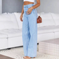 High Waist Denim Pant Straight Leg Jeans