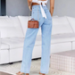 High Waist Denim Pant Straight Leg Jeans