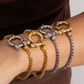 Horse Bit Carabiner2-Toned Bracelet