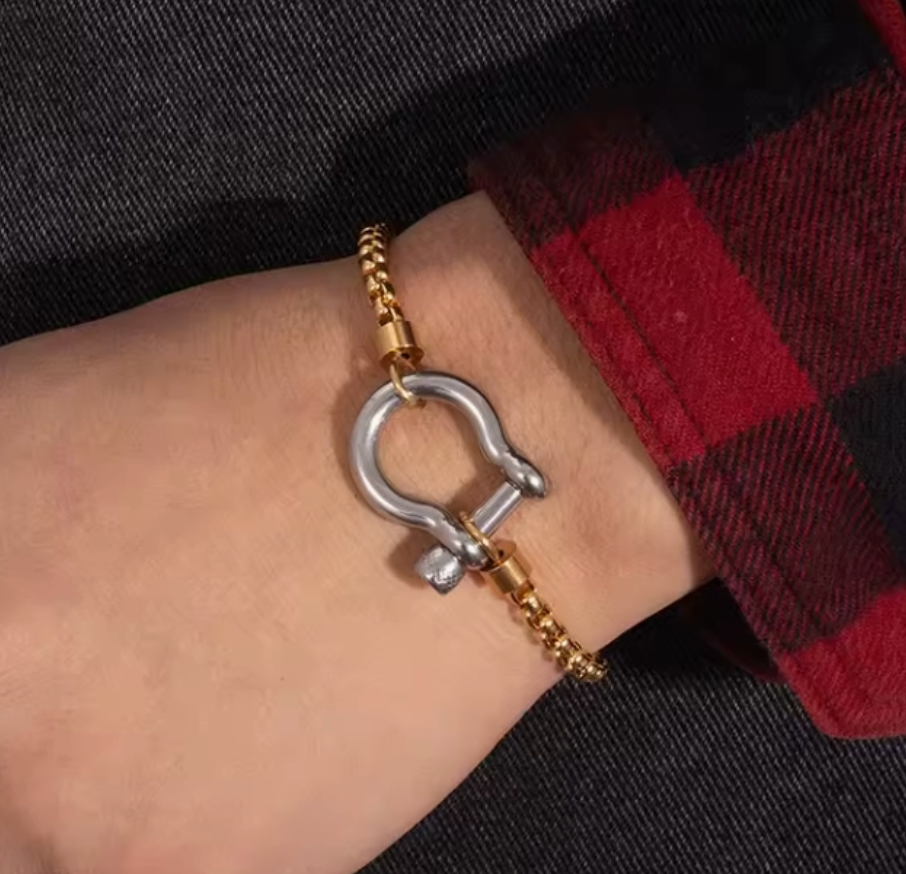 Horse Bit Carabiner2-Toned Bracelet