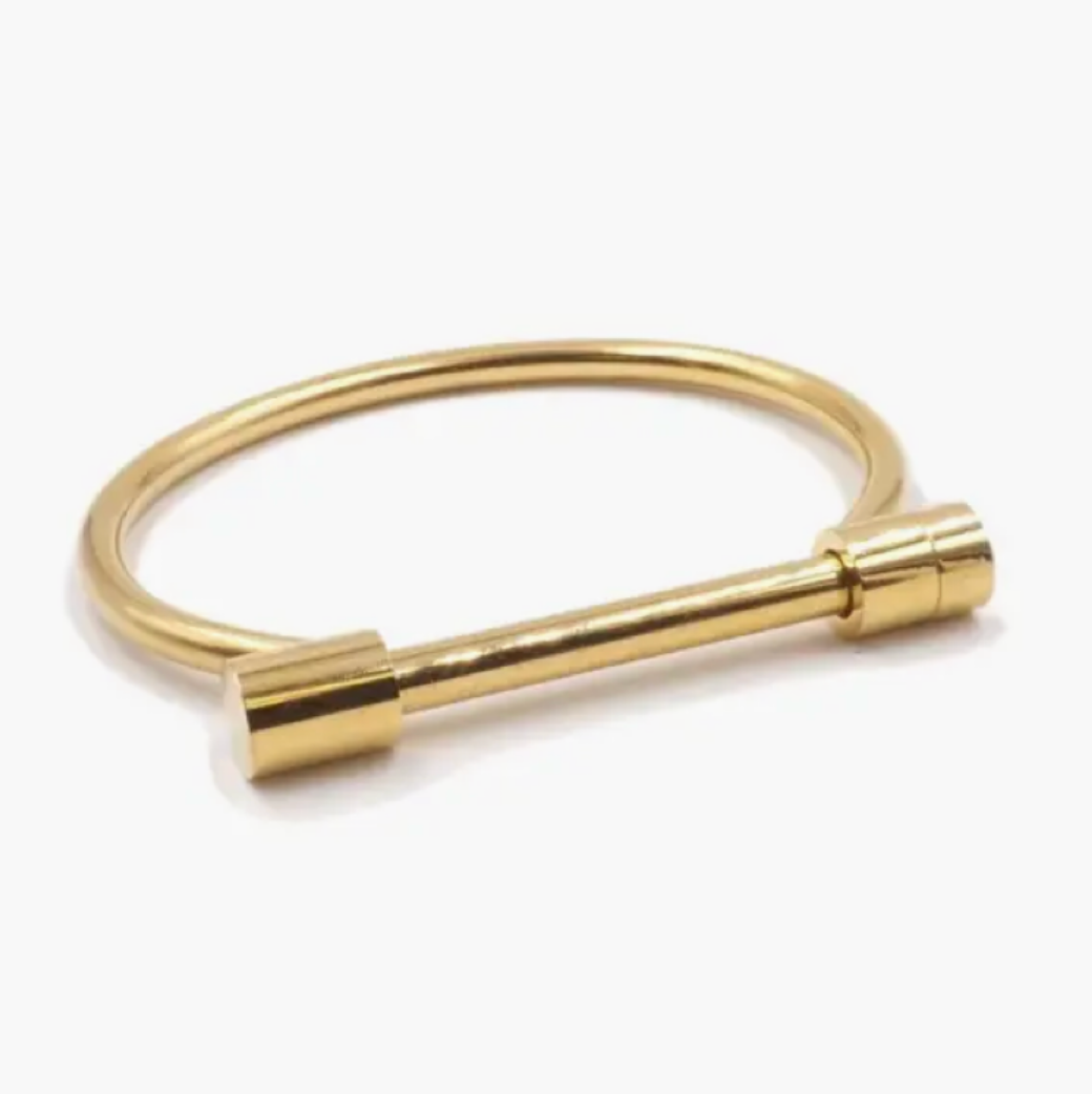 Horse Bit Cuff Bracelet- Bangle Cuff Stainless Steel- Screw