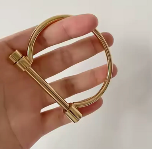 Horse Bit Cuff Bracelet- Bangle Cuff Stainless Steel- Screw