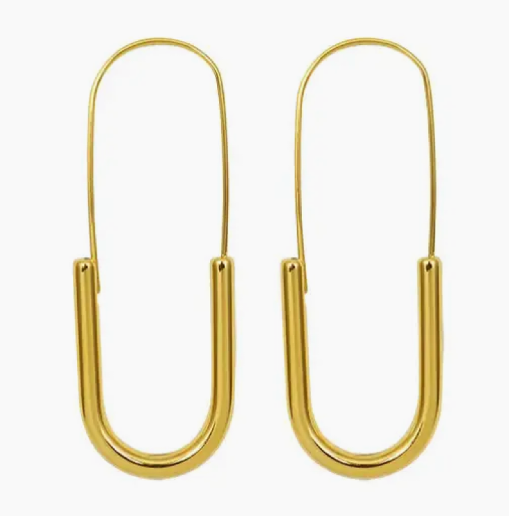 Paperclip Hoop- Drop Stainless Steel Earring