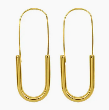 Paperclip Hoop- Drop Stainless Steel Earring