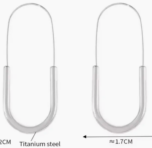 Paperclip Hoop- Drop Stainless Steel Earring