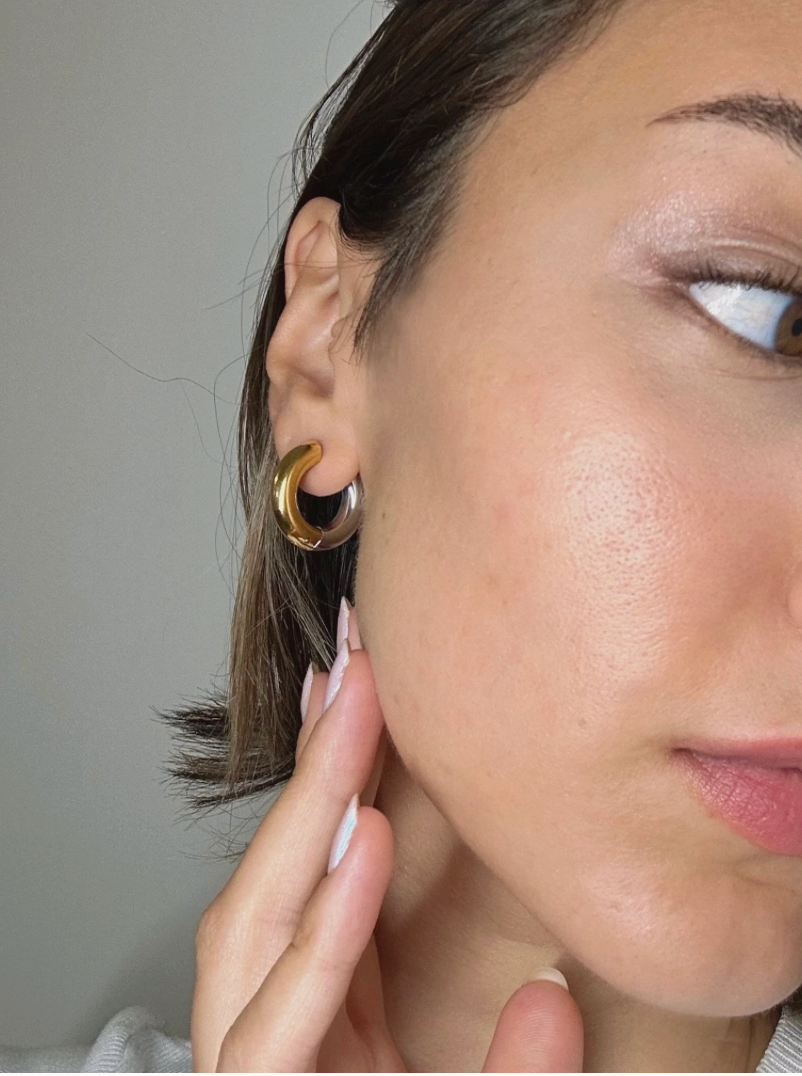 Undecided- Two Tone Earring- Hinge French Cleat Closure