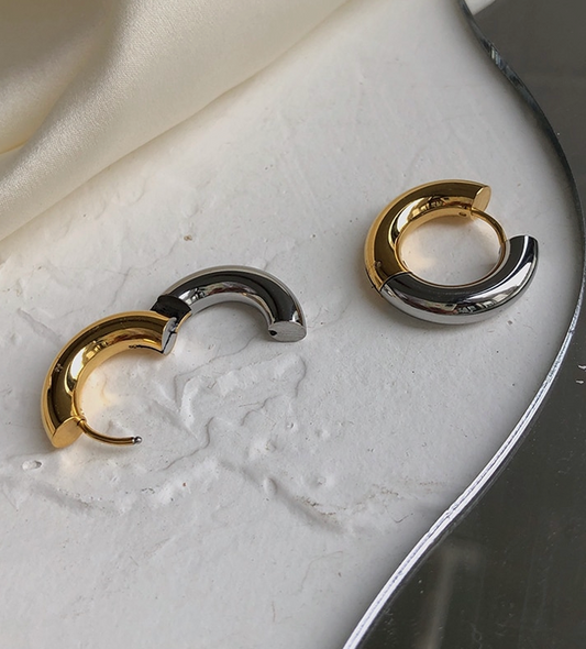Undecided- Two Tone Earring- Hinge French Cleat Closure