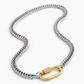 Carabiner  Stainless Steel Necklace Two Tone-Opens