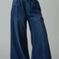 Relaxed Wide Leg Drawstring Western Pants
