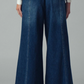 Relaxed Wide Leg Drawstring Western Pants