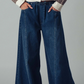 Relaxed Wide Leg Drawstring Western Pants