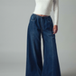 Relaxed Wide Leg Drawstring Western Pants