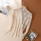 Semi Sheer Mesh Floral Lace Layering Top
