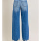 Logan Medium Dark Distressed Stretch Dad Jean