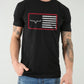 Kimes Ranch American Flag Logo Trucker Graphic T-Shirt - Black