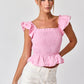 Riley Ruffle Top (Pink)