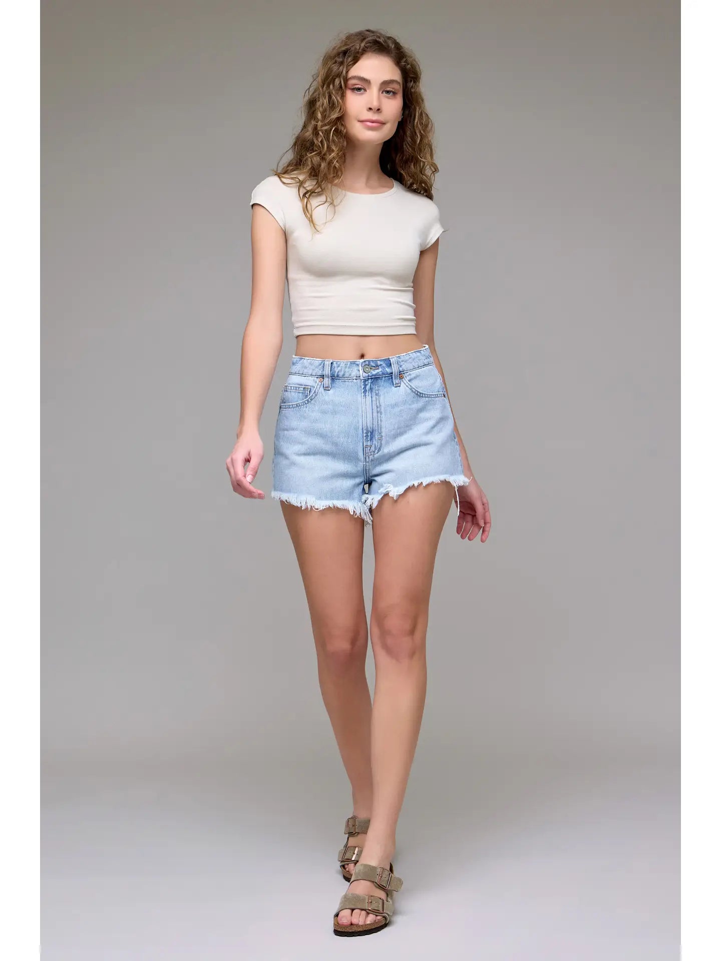 Light Wash Classic 3" Frayed Shorts