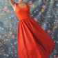 Elegant Square Neck Midi