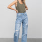 Kristen Crossover High Waist Ripped Jeans