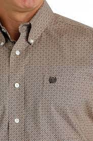 Cinch Mens Western Long Sleeve Button-Down Shirt  -  Khaki MTW1105656