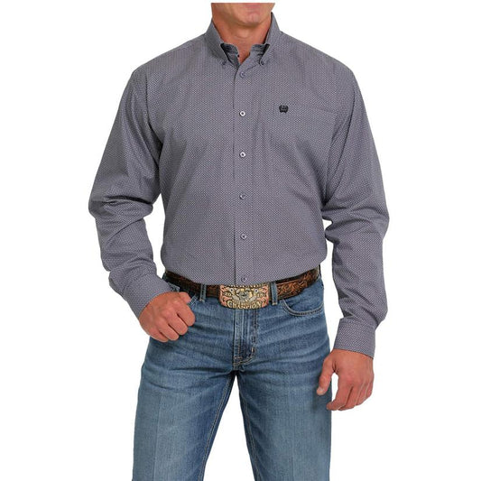Cinch Men's Lilac Diamond Print Button Down Shirt MTW1105635