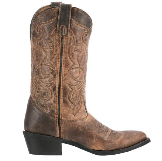 LAREDO WOMEN'S MADDIE DISTRESSED TAN LEATHER COWGIRL BOOTS