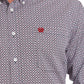 Cinch Mens Geometric Print Button-Down Western Shirt  - Blue /Red MTW1105619