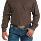 Cinch Mens Geometric Print Button-Down Western Shirt - Brown MTW1105654